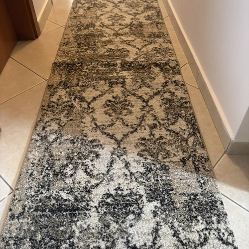 Vintage machine-made runner rug like new, neutral tones