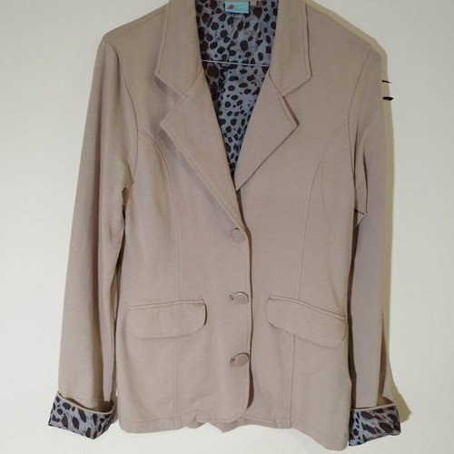 Blue Motion blazer with animal-print lining, size 34, like new