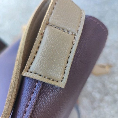 Gogo shoulder bag like new, beige and purple faux leather