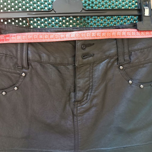 Eco leather mini skirt, black, size S 36 8