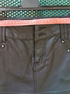 Eco leather mini skirt, black, size S 36 8