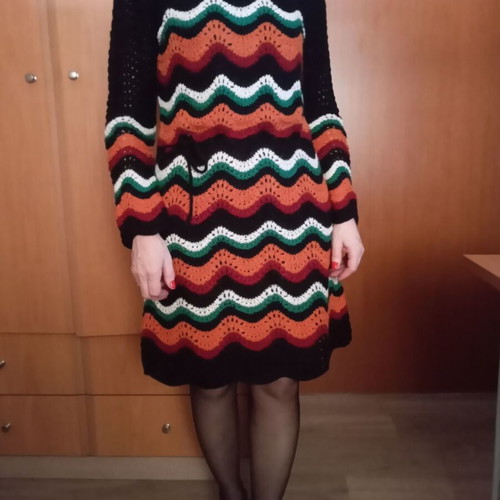 Handmade dress used, original design, multicolored
