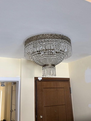 Crystal ceiling light used, excellent condition
