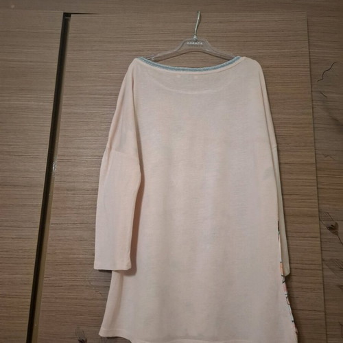 Orsay satin women's blouse with 3/4 sleeves and silver trim like new