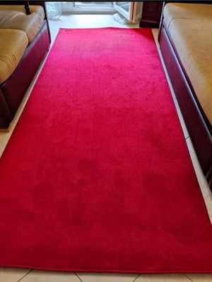 Wide carpet runner new, deep red color