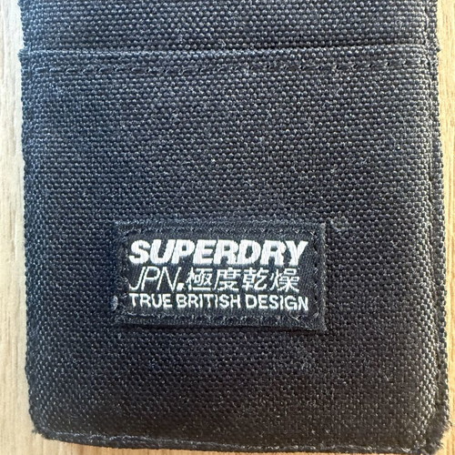 Superdry small black card holder wallet