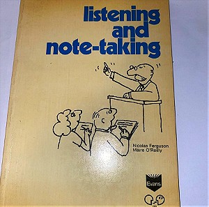 Αγγλικό βιβλίο LISTENING AND NOTE-TAKING σπάνια έκδοση δυσεύρετο εξάσκηση Αγγλικής γλώσσας - Αγγλικά