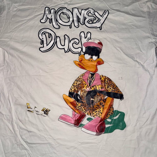 Money Duck T shirt used, white, size S
