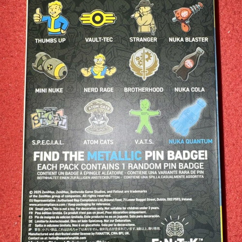 Fallout Vault Boy Nerd Rage enamel pin like new, official Bethesda collectible