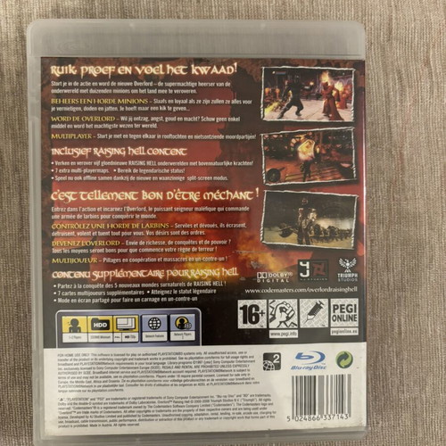 Overlord Raising Hell PlayStation 3 complete used