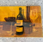 Ceramic tile with wine design
