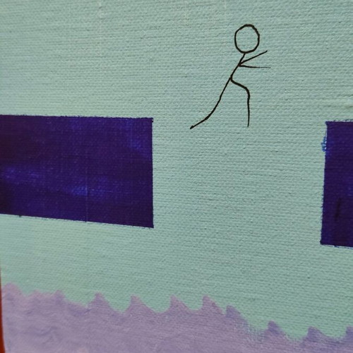 Handmade acrylic canvas painting "The Acrobat" by Stavros Galiatsos new