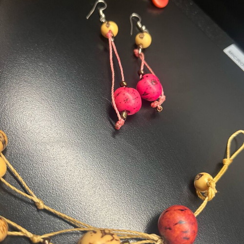 Handmade multi-layer ethnic necklace like new from natural seeds