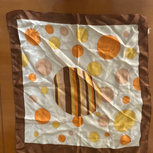 Scarf with circles like new, brown and orange