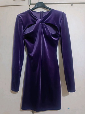 Bershka velvet dress purple, size S, like new
