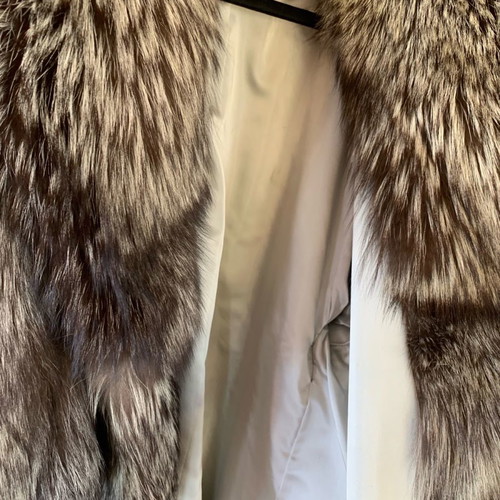 Women's Silver Fox fur coat used, gray