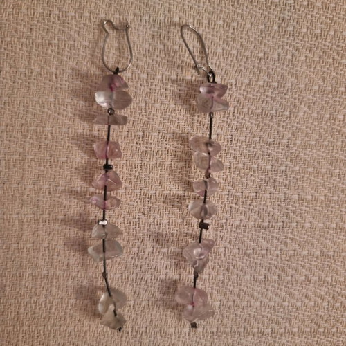 Pink earrings with stones like new