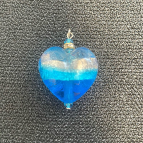 Antica Murrina Murano Necklace 3D Heart Blue new with certificate