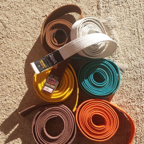 Martial arts belts like new, pack of 6, length 2.80m