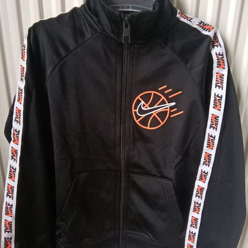 Nike zip-up jacket like new, black with orange print