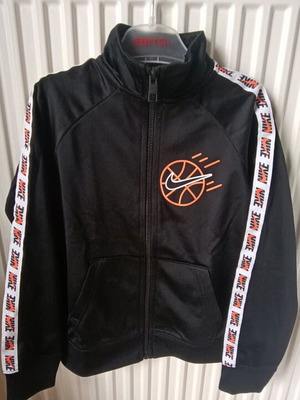 Ζακέτα Nike με φερμουάρ σαν καινούργια, μαύρη με πορτοκαλί στάμπα