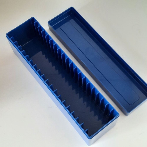 Plastic case for 20 certified coins used, blue