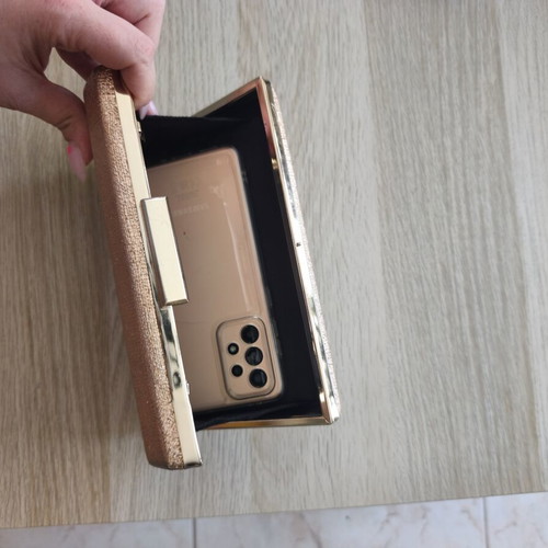 Clutch bag, pink gold, handheld