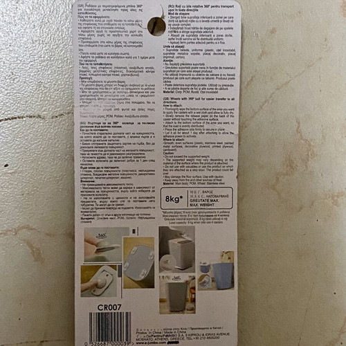 Adhesive 360° Casters pack of 4 new