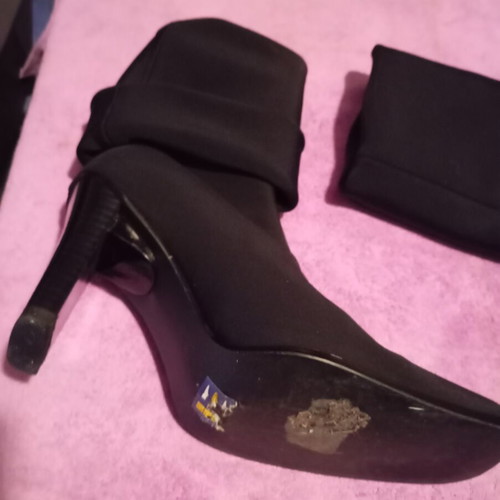 Black Stretch High Boots Size 38 Like New