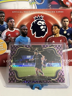 Panini Select Ligue 1 Khvicha Kvaratskhelia 2025-26 Field Level Purple Dragon Scale card