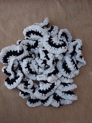 Handmade knitted scarf new, black and white