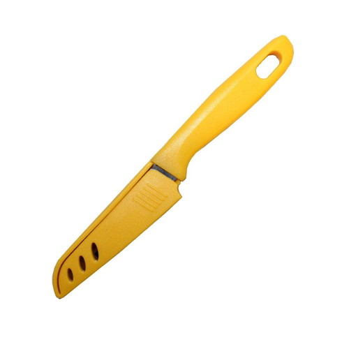 Knife 10cm with yellow sheath new