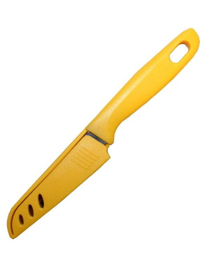 Knife 10cm with yellow sheath new