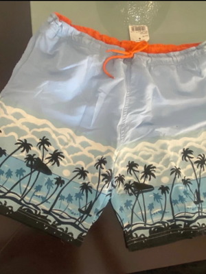 Yiannis Ziros men's swim shorts size M new in grey and light blue