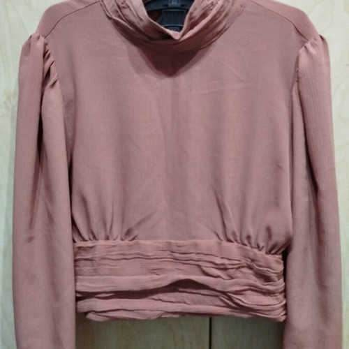 Zara open back crop top new, size Large, dusty apple color