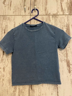 Sinsay basic cropped μπλούζα washed μπλε, σαν καινούργιο, μέγεθος S