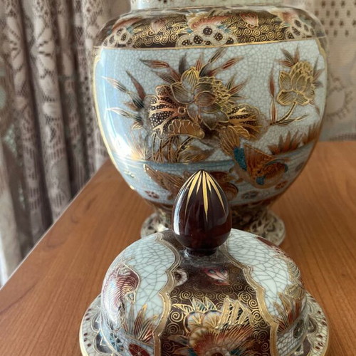 Handmade vase used with small repaired breaks