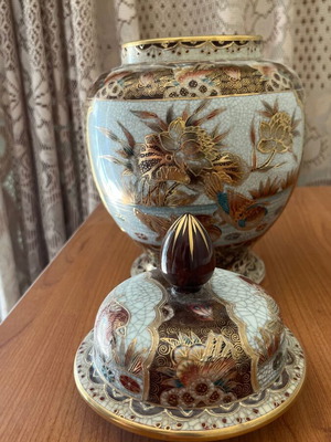 Handmade vase used with small repaired breaks