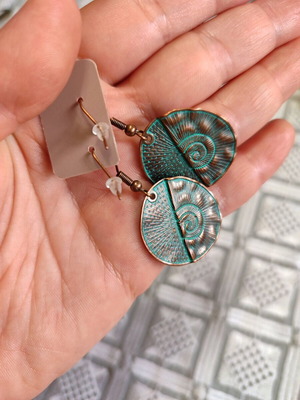 Boho vintage metal earrings new