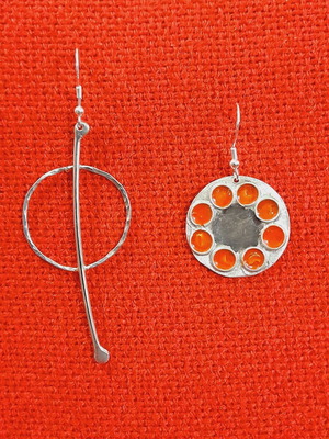 Modern silver earrings 925 silver enamel new