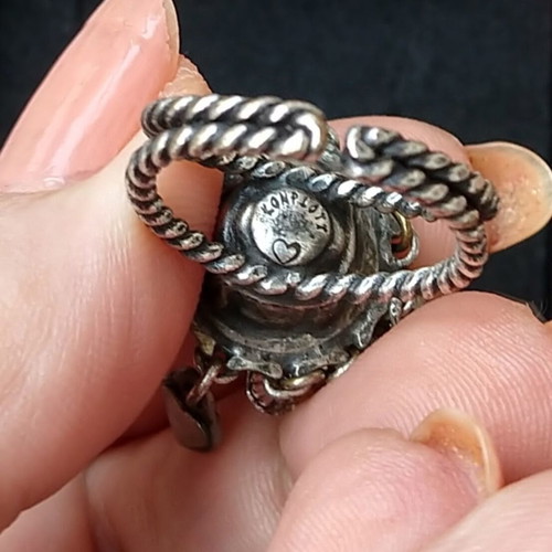 Konplott silver ring used with cross and talismans against evil eye
