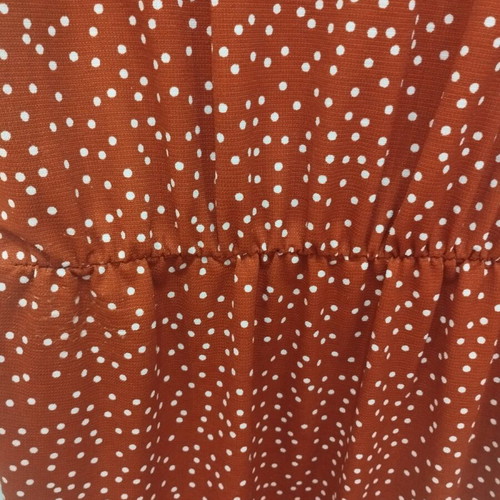 Mango polka dot dress like new, orange-brick color