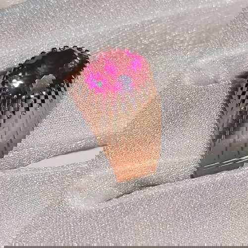 Μεγάλο χρυσό δαχτυλίδι 14κ. με πανέμορφο συνθετικό ρουμπίνι 6,78γρ.