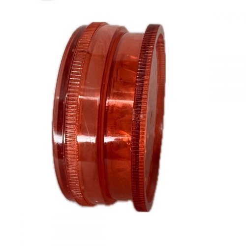 Plastic tobacco and herb grinder red, new, 60x25mm