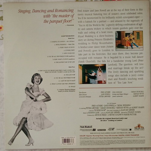Royal Wedding LaserDisc like new, musical
