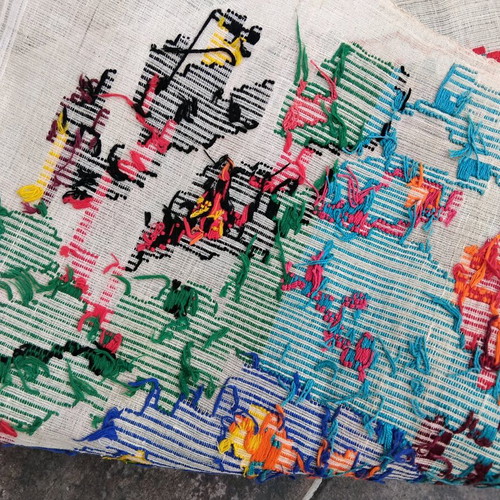 Authentic handmade loom woven textile 4.5 meters like new, antique '50s-'60s