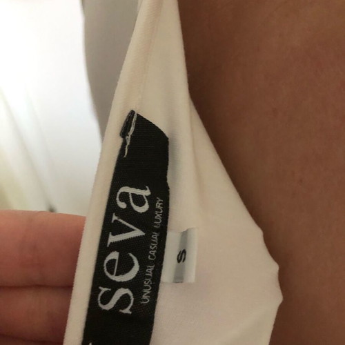 Seva summer blouse like new, white and silver