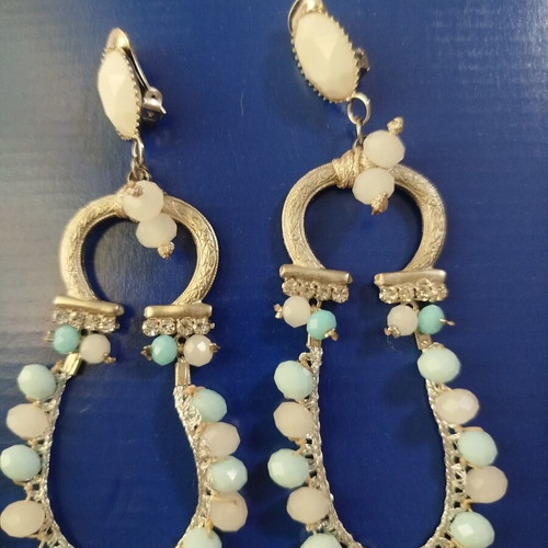 Statement earrings with clips like new
