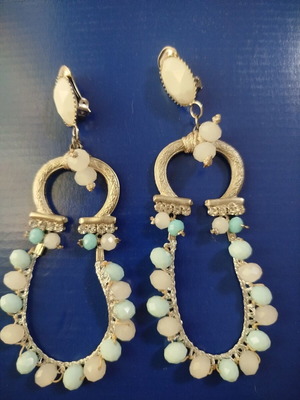 Statement earrings with clips like new