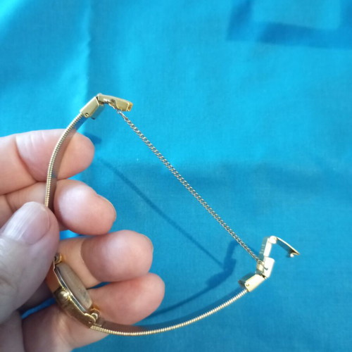 Vintage Orient women's watch used, gold-plated, 17 cm with safety chain